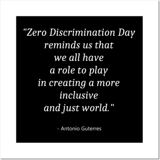 Quote About Zero Discrimination Day Posters and Art